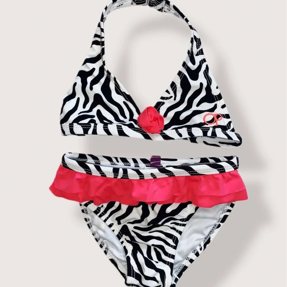 Op Zebra Print Swimwear- Bikini/two piece- Toddler Girls size 24m